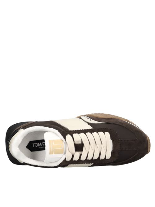 Sneakers in camoscio e tessuto TOM FORD | 121J292-LCL134N-5B001EBONY-IVORY-CREMA